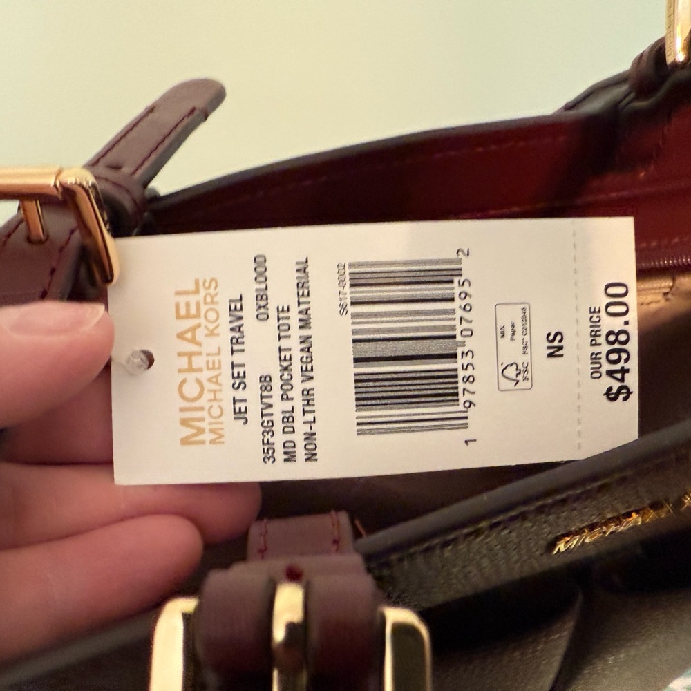 Michael Kors Burgundy Leather Tote Bag - Picture 4 of 5